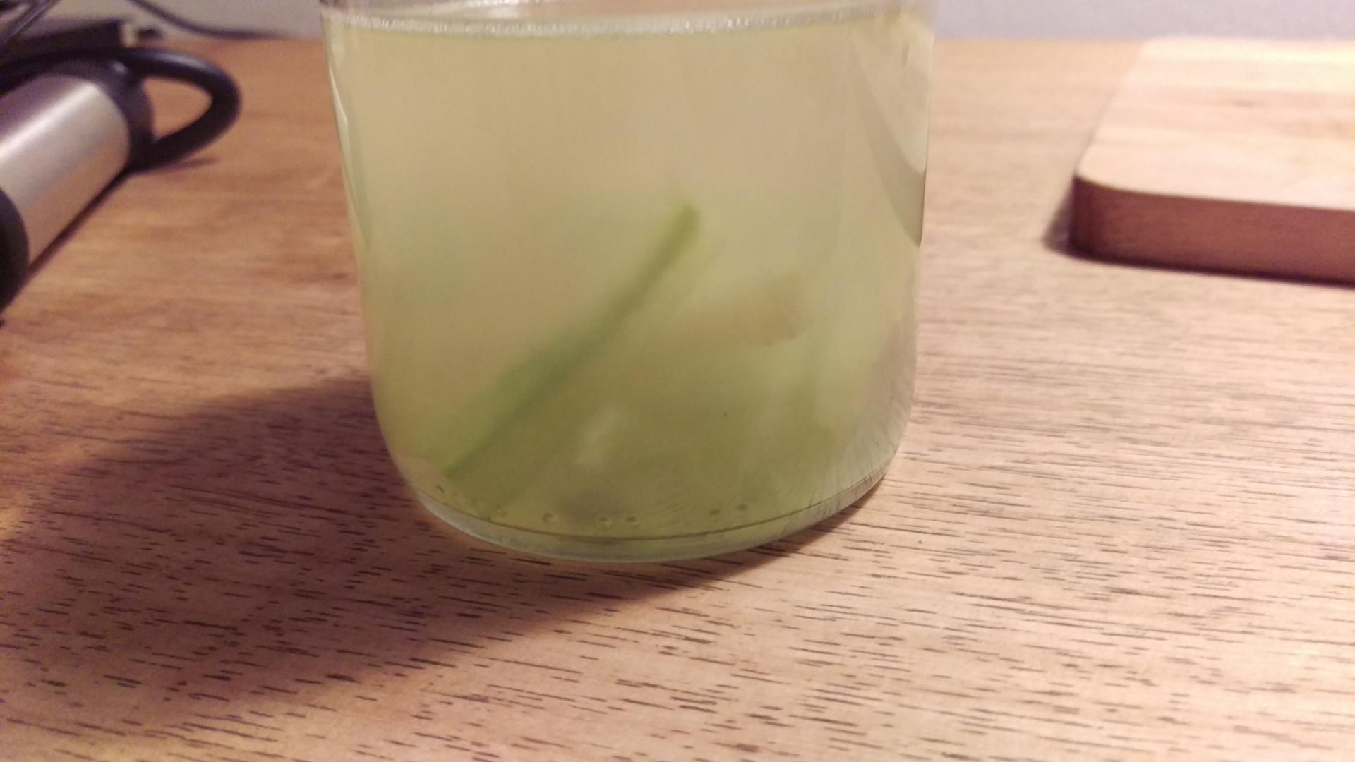 The cucumber becomes transparent